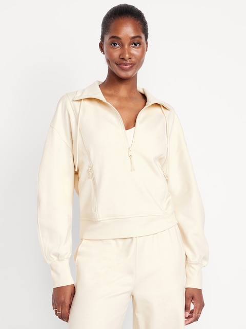 Dynamic Fleece Half-Zip Sweatshirt - Beige