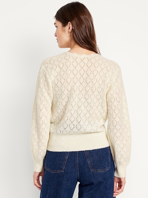 Image number 2 showing, Wool-Blend Wrap-Front Sweater