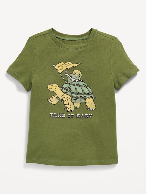 T-shirt à manches courtes à imprimé unisexe pour tout-petit - Vert