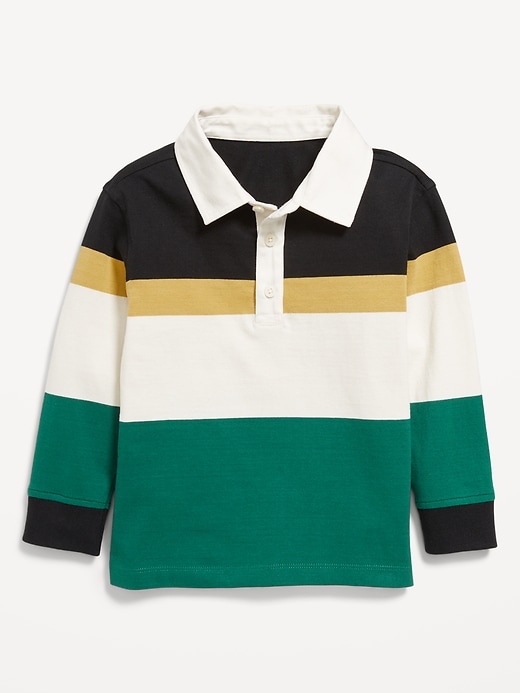 Image number 1 showing, Oversized Long-Sleeve Rugby Shirt for Toddler Boys