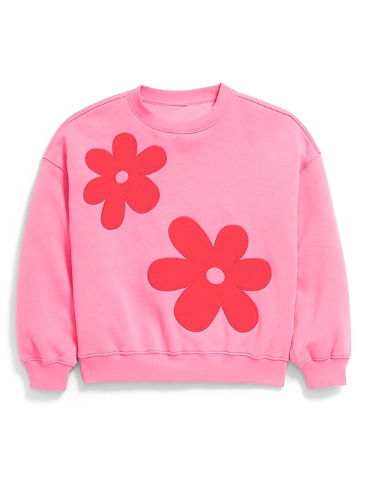 View large product image 2 of 2. Oversized Graphic Tunic Sweatshirt for Girls