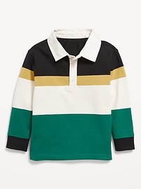 Image number 1 showing, Oversized Long-Sleeve Rugby Shirt for Toddler Boys