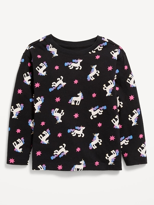 Voir une image plus grande du produit 1 de 1. T-shirt à motif à manches longues pour toute-petite fille