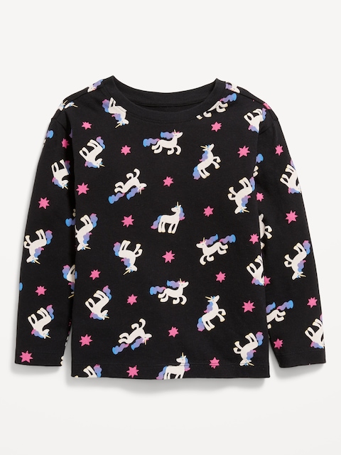 T-shirt à motif à manches longues pour toute-petite fille