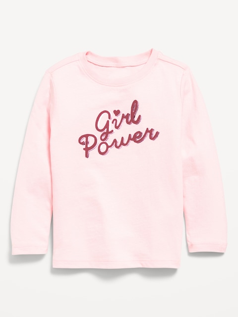 T-shirt à imprimé à manches longues pour toute-petite fille