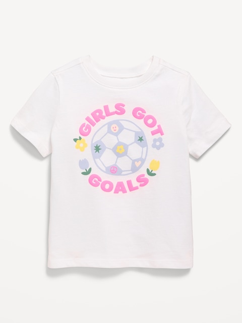 T-shirt à imprimé à manches courtes pour toute-petite fille - Blanc