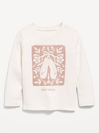 Image number 1 showing, Long-Sleeve Logo-Graphic T-Shirt for Toddler Girls