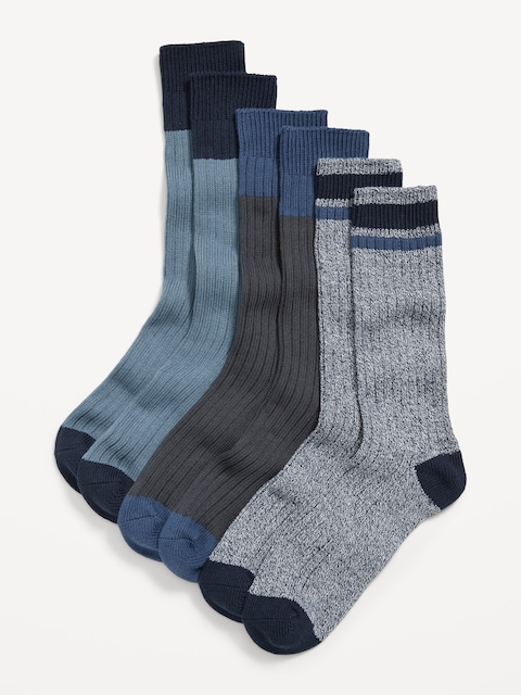 Chaussettes pour bottes jaspées pour homme (paquet de 3) - Bleu