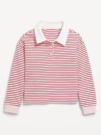 Image number 1 showing, Long-Sleeve Cropped Polo Top for Toddler Girls