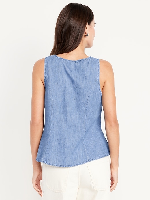 Image number 7 showing, Button-Down Crepe Tank Top