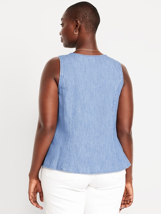 Image number 4 showing, Button-Down Denim Swing Top