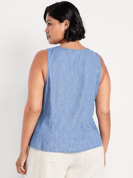 Image number 6 showing, Button-Down Denim Swing Top