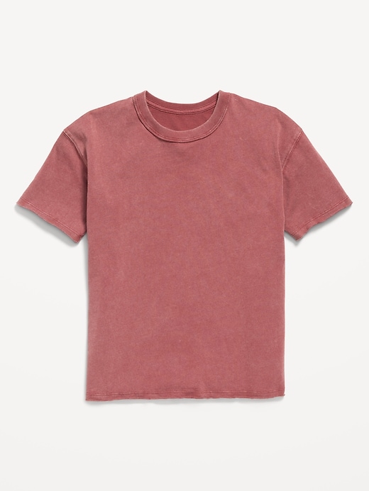 View large product image 2 of 3. Oversized Short-Sleeve Raw-Edge T-Shirt for Girls