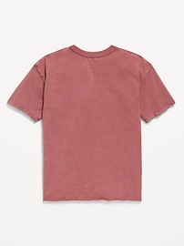View large product image 3 of 3. Oversized Short-Sleeve Raw-Edge T-Shirt for Girls