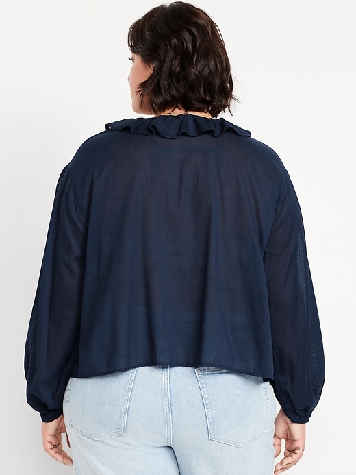Image number 6 showing, Tie-Front Ruffle Top