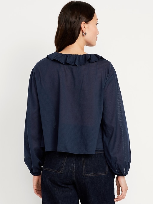 Image number 2 showing, Tie-Front Ruffle Top