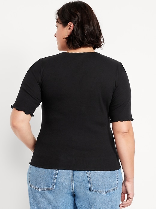 Image number 7 showing, Ruffle-Trim Ribbed Top