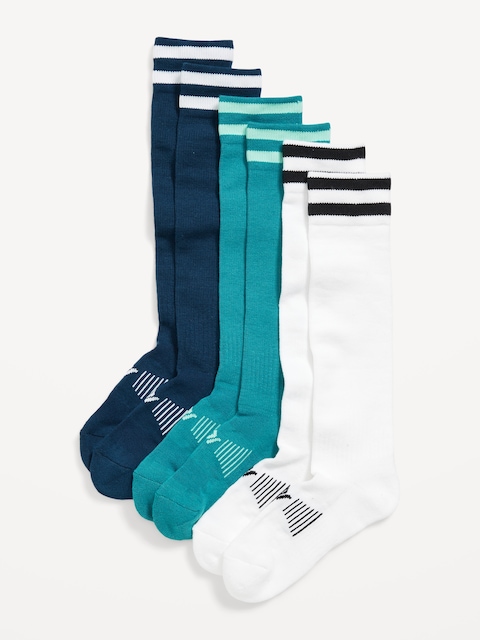 Knee High Go-Dry Performance Socks 3-Pack for Boys - Blue