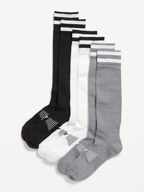 Knee High Go-Dry Performance Socks 3-Pack for Boys - Gray