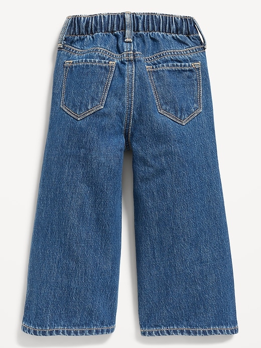View large product image 2 of 2. Baggy Embroidered Wide-Leg Jeans for Toddler Girls