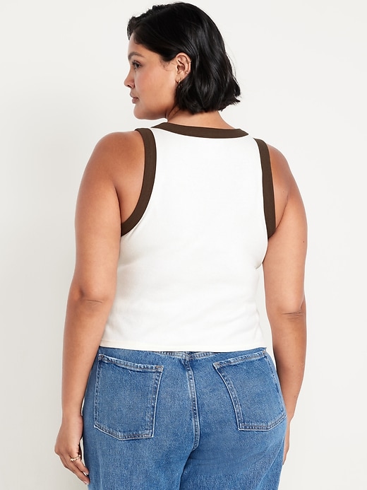 L'image numéro 7 présente Camisole moulante à col montant