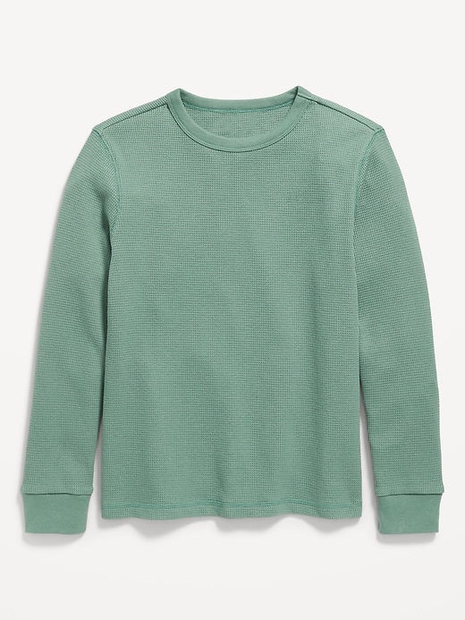 View large product image 1 of 1. Long-Sleeve Waffle-Knit T-Shirt for Boys