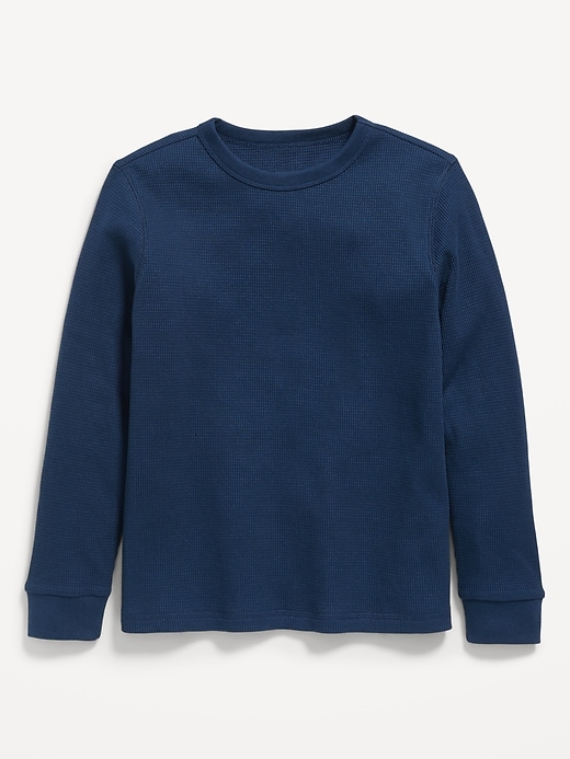View large product image 1 of 1. Long-Sleeve Waffle-Knit T-Shirt for Boys