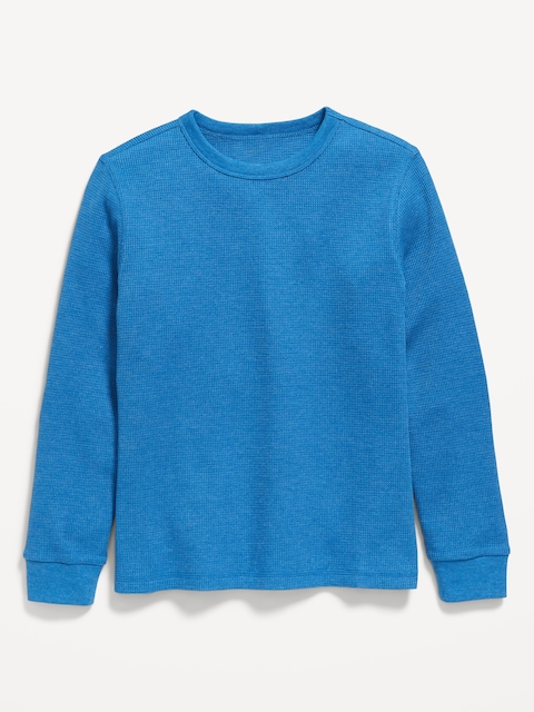 Long-Sleeve Waffle-Knit T-Shirt for Boys - Open Water