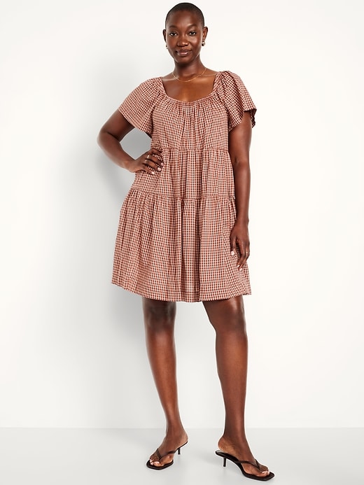Image number 3 showing, Tiered Mini Swing Dress