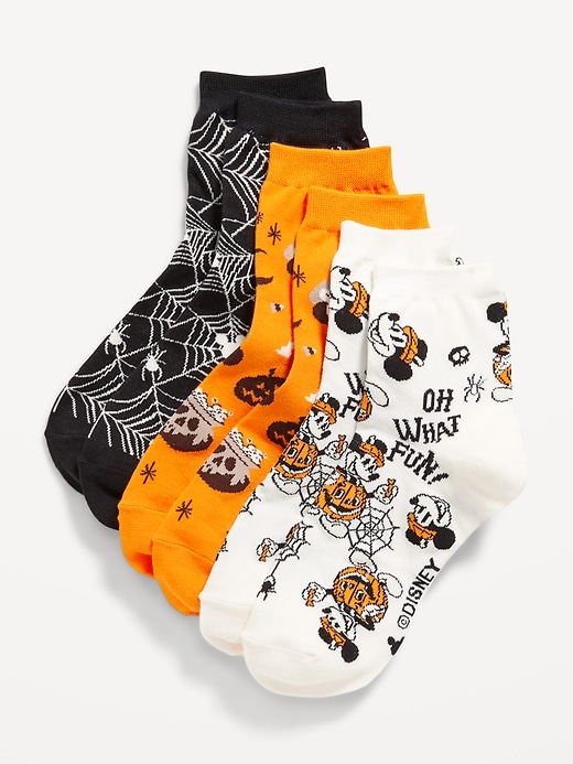 View large product image 1 of 2. Disney© 3-Pack Novelty Quarter Crew Socks for Women