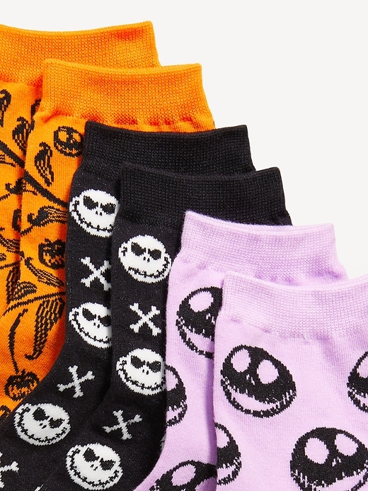 View large product image 2 of 2. Disney© 3-Pack Novelty Quarter Crew Socks for Women