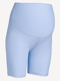 Image number 2 showing, Maternity Full Panel PowerSoft Biker Shorts -- 8-inch inseam