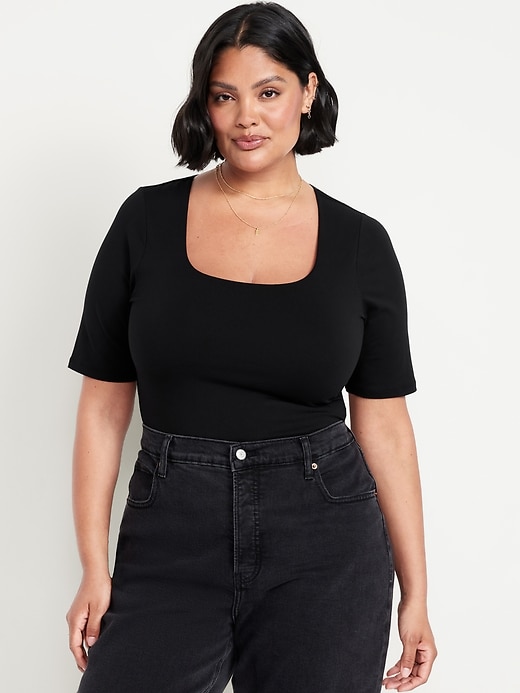 Image number 6 showing, Double-Layer Scoop-Neck T-Shirt