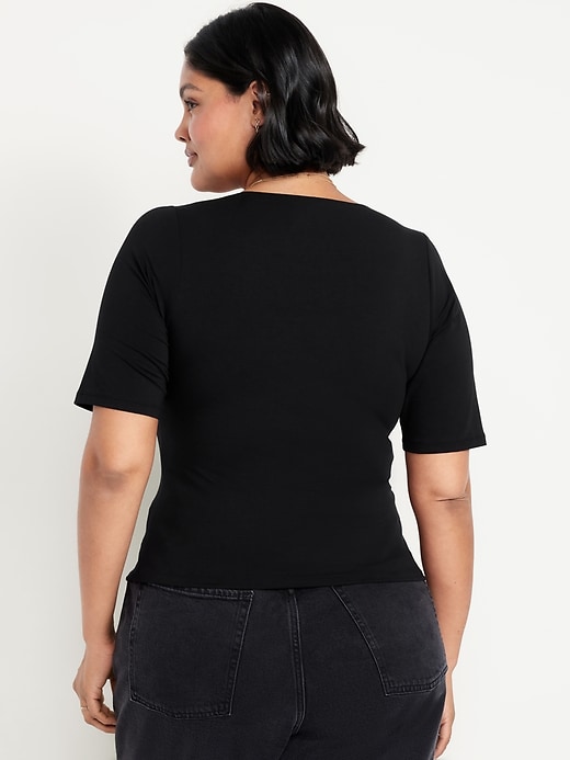 Image number 7 showing, Double-Layer Scoop-Neck T-Shirt