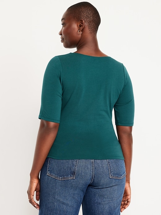 Image number 5 showing, Double-Layer Scoop-Neck T-Shirt