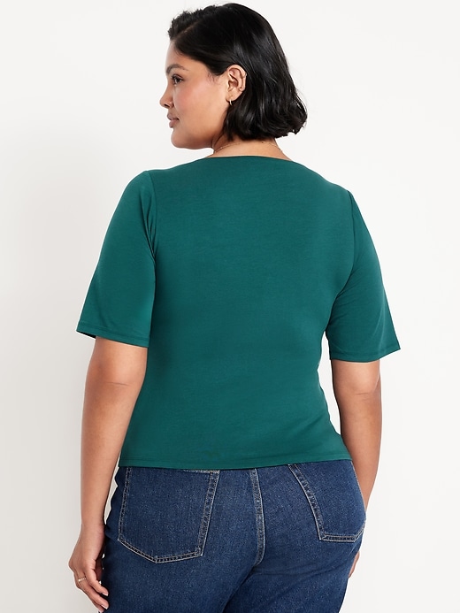 Image number 7 showing, Double-Layer Scoop-Neck T-Shirt