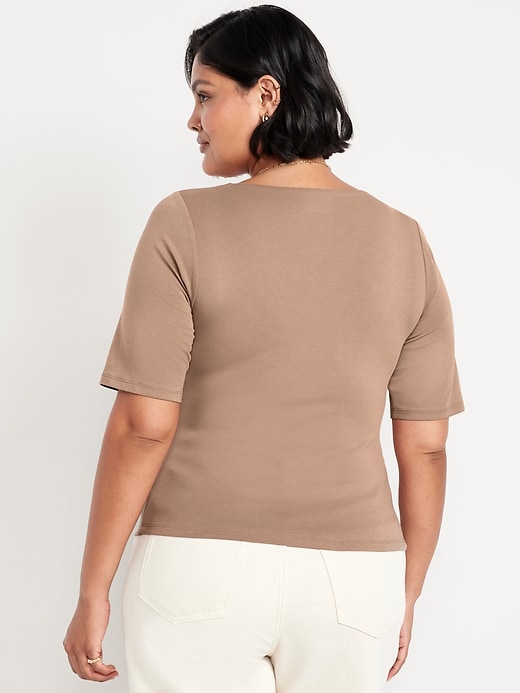 Image number 6 showing, Double-Layer Scoop-Neck T-Shirt