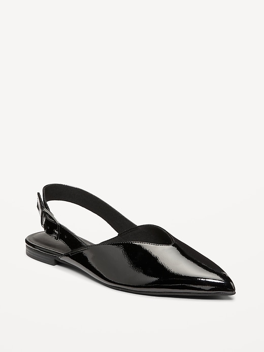 Image number 1 showing, Wide Strap Slingback Flats
