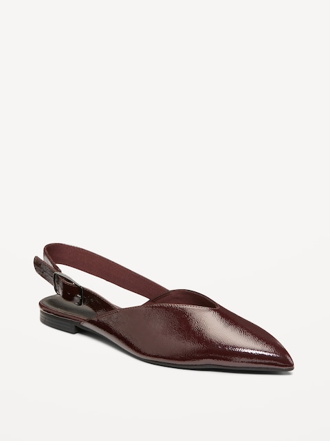 Wide Strap Slingback Flats