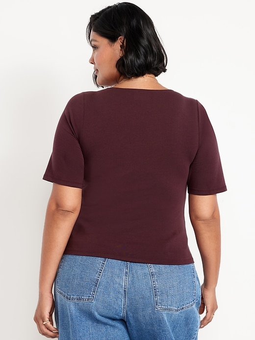 Image number 6 showing, Double-Layer Scoop-Neck T-Shirt
