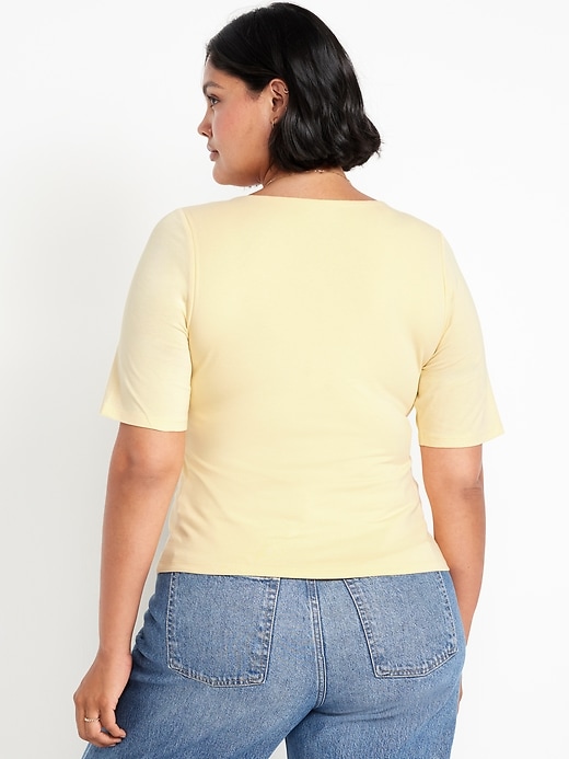 Image number 7 showing, Double-Layer Scoop-Neck T-Shirt