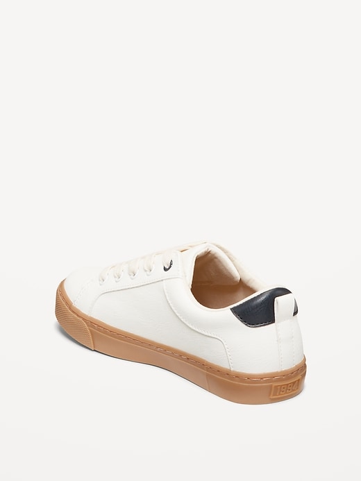 Image number 3 showing, Faux-Leather Gender-Neutral Lace-Up Sneakers for Kids