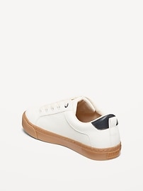 View large product image 3 of 4. Faux-Leather Gender-Neutral Lace-Up Sneakers for Kids