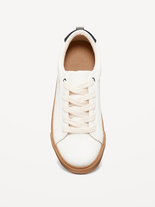 View large product image 2 of 4. Faux-Leather Gender-Neutral Lace-Up Sneakers for Kids