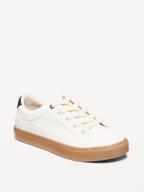 Chaussures de sport en similicuir à lacets unisexes pour enfant