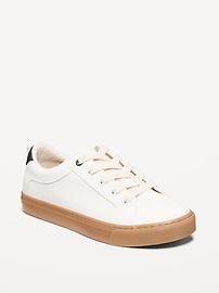Image number 1 showing, Faux-Leather Gender-Neutral Lace-Up Sneakers for Kids