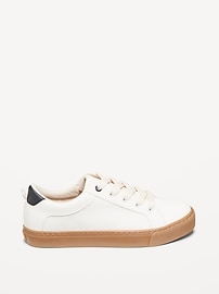 View large product image 4 of 4. Faux-Leather Gender-Neutral Lace-Up Sneakers for Kids