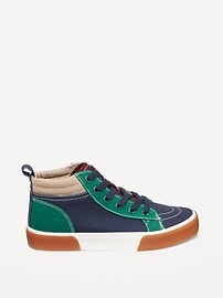 View large product image 4 of 4. Mid-Top Canvas Lace-Up Sneakers for Boys