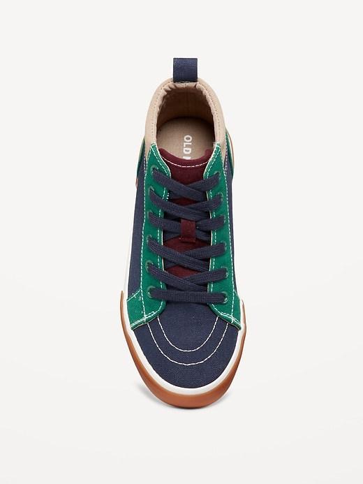 View large product image 2 of 4. Mid-Top Canvas Lace-Up Sneakers for Boys