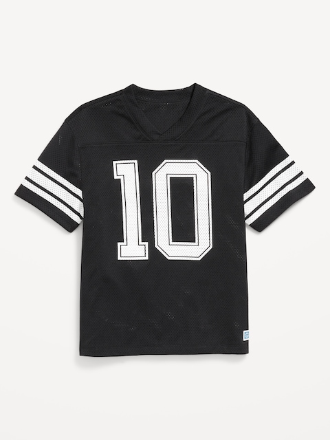T-shirt droit surdimensionné en maille à imprimé pour garçon - Noir